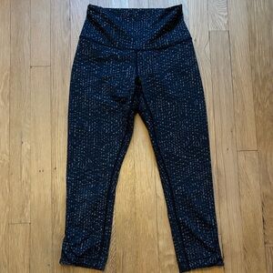 Lululemon Black Patterned High-Waisted Crop Leggings